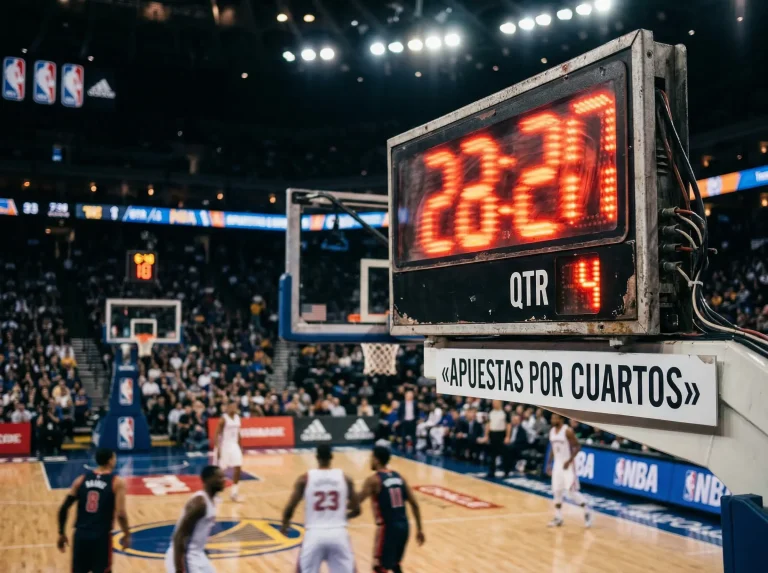 Reloj de posesión de baloncesto marcando el inicio de un cuarto en un partido de Euroliga