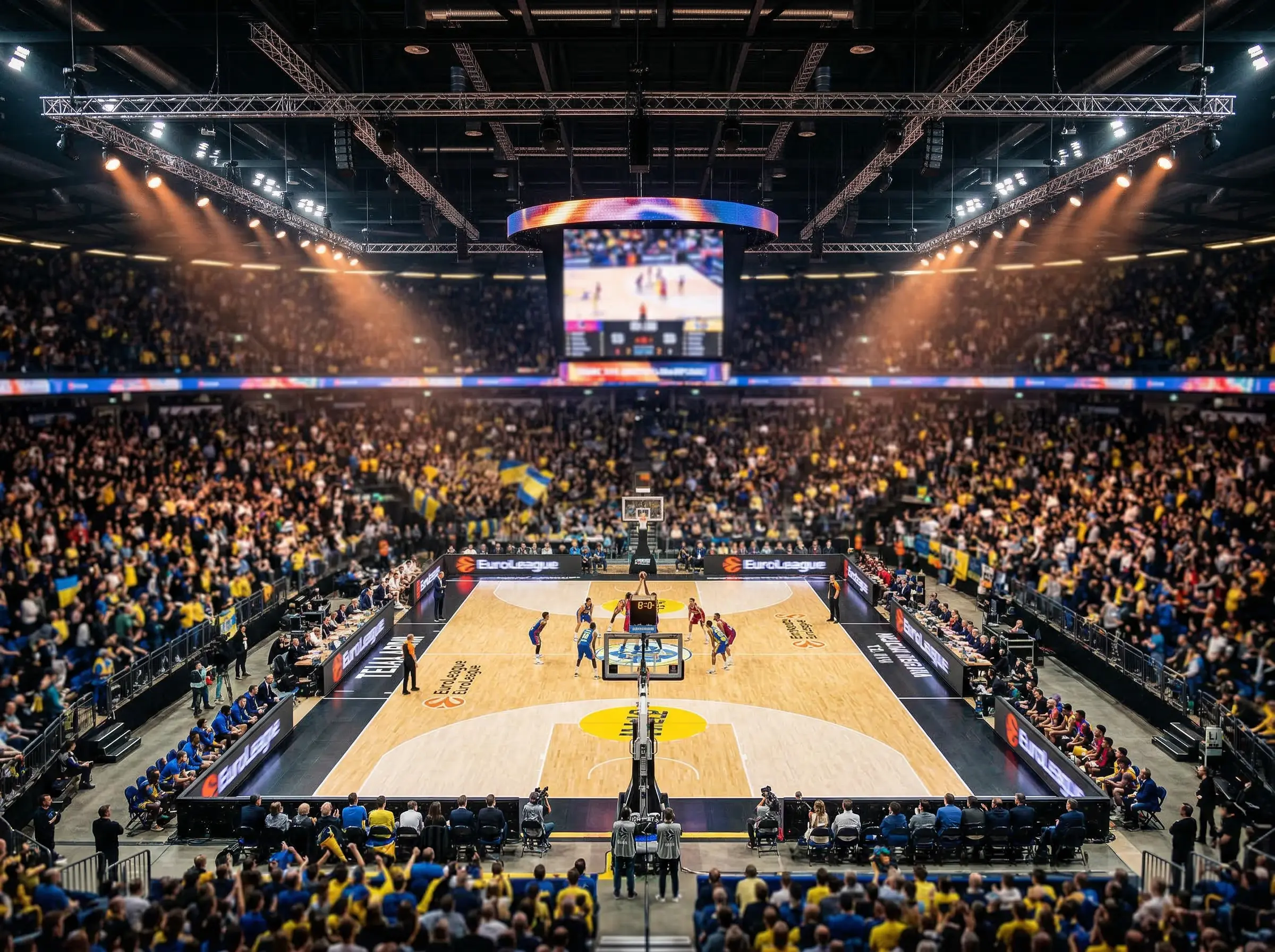 Pabellon de Euroliga con aficionados durante un partido de la temporada 2025-26